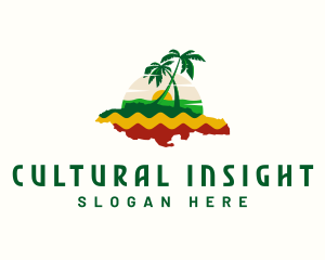 Jamaica Map Tourism logo design