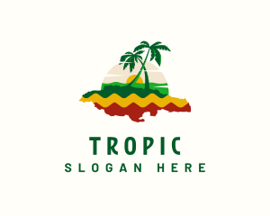 Jamaica Map Tourism logo design