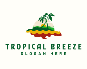 Jamaica Map Tourism logo design