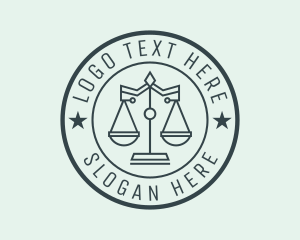 Scale - Justice Court Badge logo design