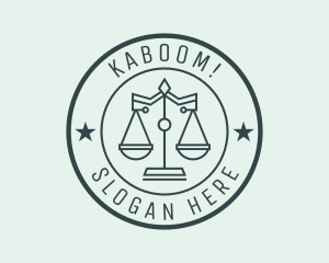 Justice Court Badge logo design