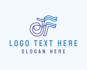 Tech - Gradient Business Letter F logo design