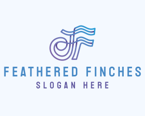 Gradient Business Letter F logo design