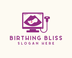 Midwife - Medical Fetus Ultrasound logo design