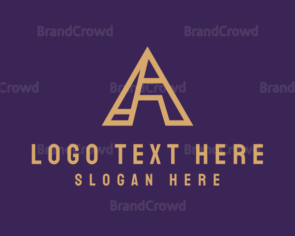 Geometric Pyramid Letter A Logo