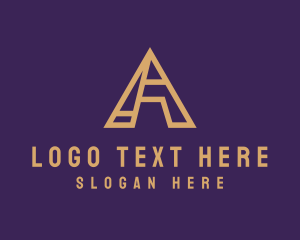 E Commerce - Geometric Pyramid Letter A logo design