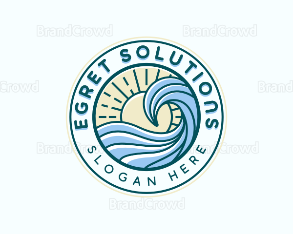 Ocean Surf Waves Logo