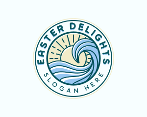 Ocean Surf Waves Logo