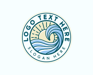 Ocean Surf Waves Logo