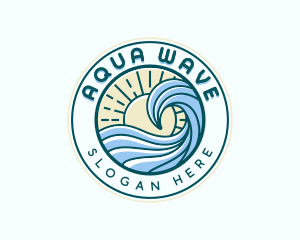 Ocean Surf Waves logo design