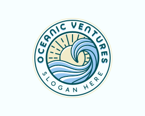 Ocean Surf Waves logo design