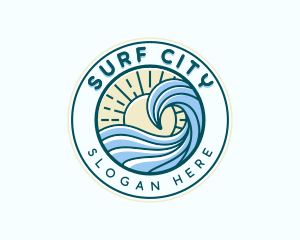 Ocean Surf Waves logo design