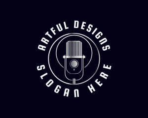 Audio Media Podcast logo design