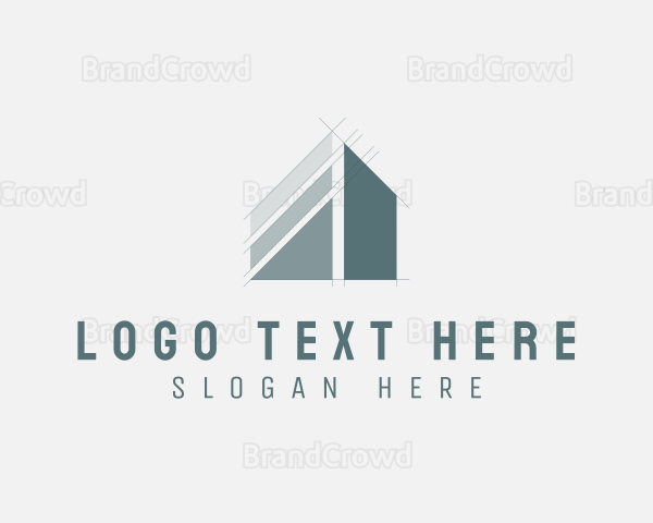 House Architecture Blueprint Logo