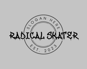 Skater - Brush Skater Badge logo design