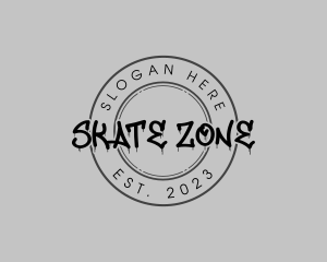 Brush Skater Badge logo design