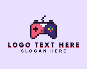 Retro - Pixel Game Controller logo design