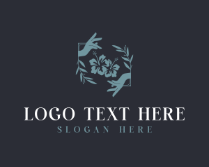 Hands - Hibiscus Flower Decorator logo design