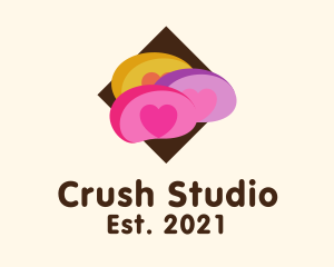 Crush - Heart Jellybean Candy logo design