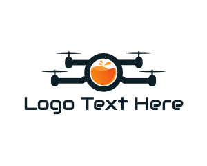 Helicopter - Juice Beverage Drone logo design
