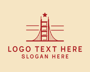 Tourist Spot - Golden Gate Bridge Landmark logo design