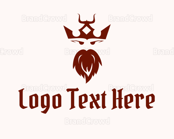 Medieval Horned Crown King Logo