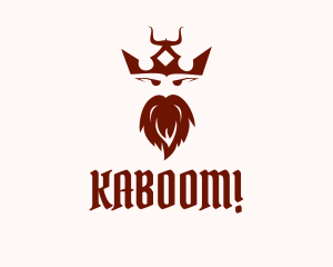 Barbarian - Medieval Horned Crown King logo design