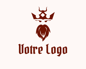 King - Medieval Horned Crown King logo design