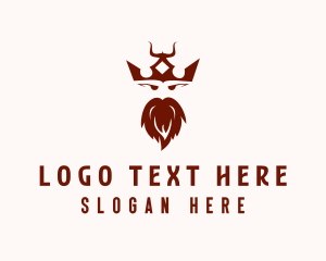 Medieval Horned Crown King logo design