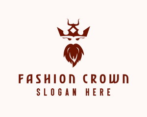 Medieval Horned Crown King logo design