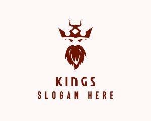 Medieval Horned Crown King logo design