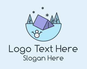 Holiday - Winter Tent Camp logo design