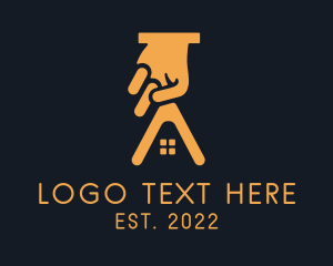 Home Cleaning - House Roof Hand logo design