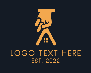 Residential - House Roof Hand logo design