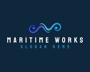 Ocean Wave Current logo design