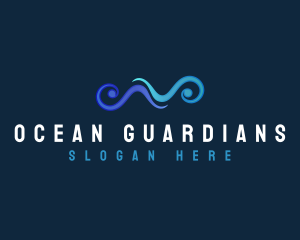 Ocean Wave Current logo design