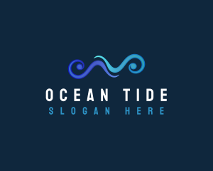 Ocean Wave Current logo design