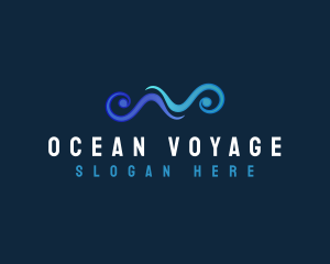 Ocean Wave Current logo design