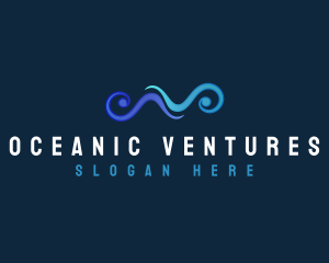 Ocean Wave Current logo design