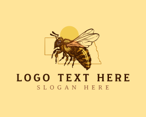 Vintage - Honeybee Nebraska Apiary logo design