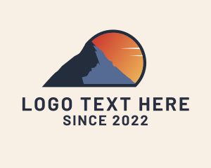 Mountaineering - Mountain Trek Sunset logo design