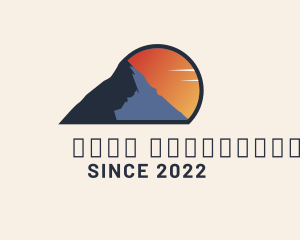Campsite - Mountain Trek Sunset logo design