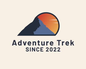 Trek - Mountain Trek Sunset logo design