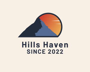 Mountain Trek Sunset logo design