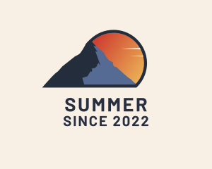 Mountain Trek Sunset logo design