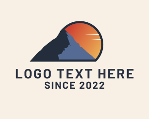 Scenic - Mountain Trek Sunset logo design