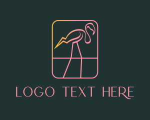 Electric Energy - Flamingo Bird Voltage logo design