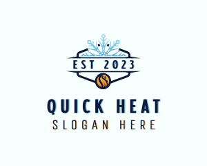 Heating Cooling Thermal logo design