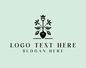 Landscaper - Floral Landscaping Shovel logo design