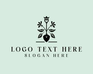 Plant - Floral Landscaping Shovel logo design